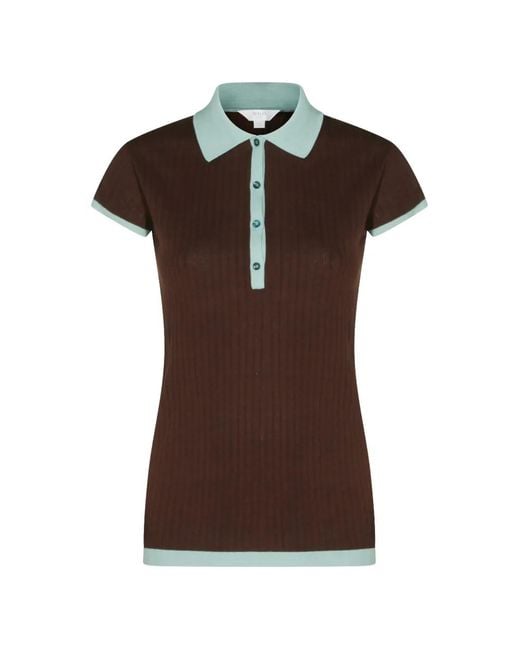 Malo Brown Makò Ribbed-Knit Polo Shirt