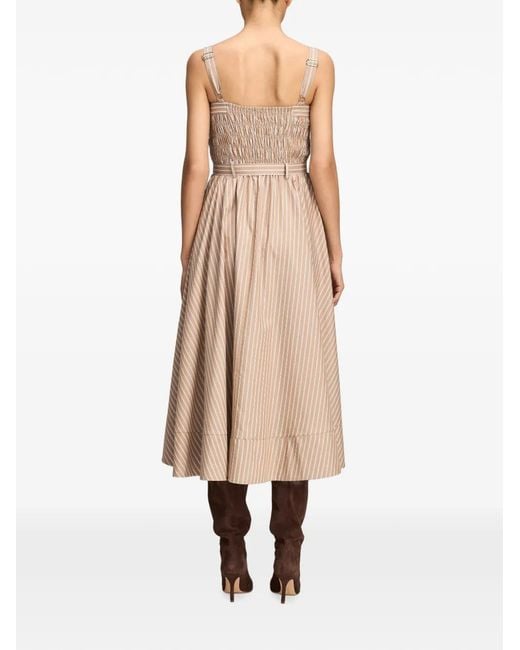 Cinq À Sept Natural Zoie Striped Midi Dress