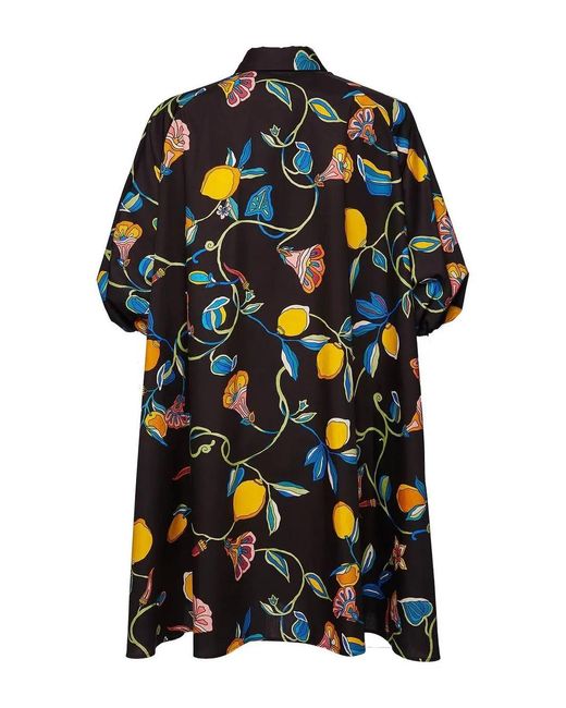 LaDoubleJ Black Lemon-Print Short Dress
