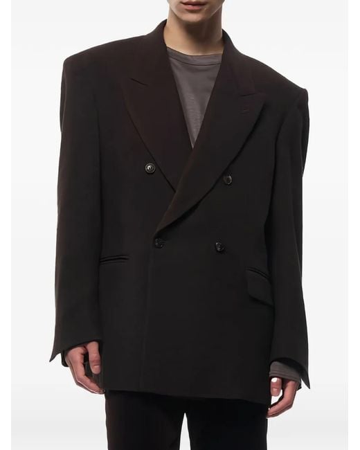 Omar Afridi Black Double-Breasted Tailored Jacket for men