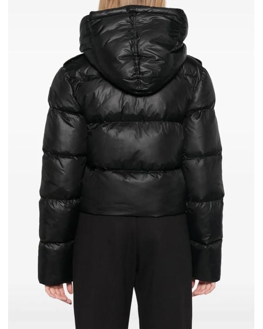 Just Cavalli Black Biker Puffer Jacket