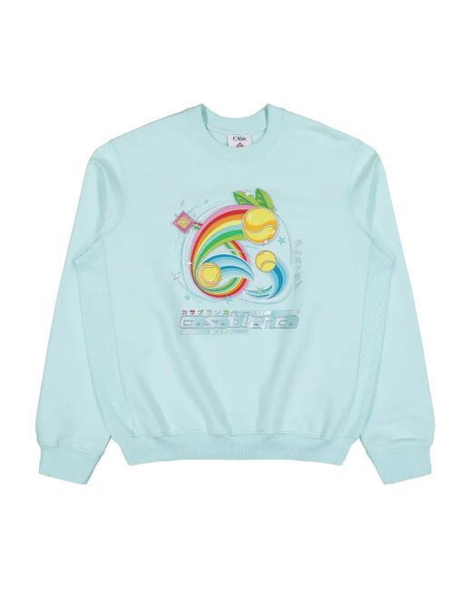 Casablanca Blue Manga Tennis Ball Sweatshirt for men