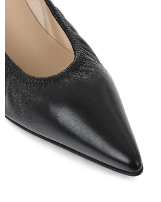 AMI Black Pointed-Toe Pleated Shoes