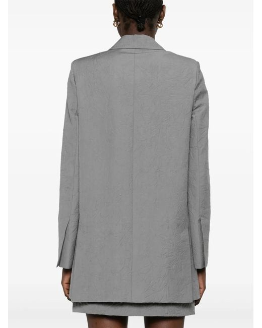 Max Mara Gray Wool Double-Breasted Jacket