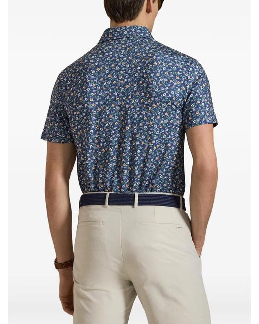 Ralph Lauren Blue Floral Polo Shirt for men