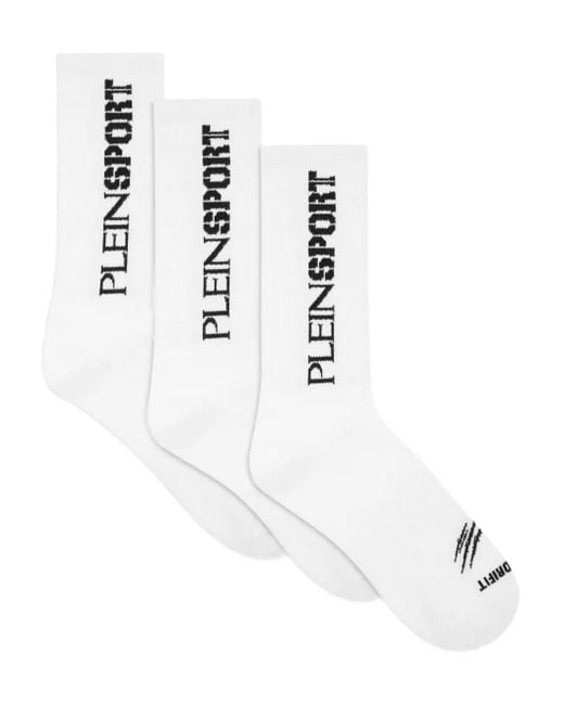 Philipp Plein ロゴ 靴下 3足組 White