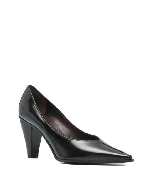 Roberto Festa Black Pointed-Toe Leather Pumps
