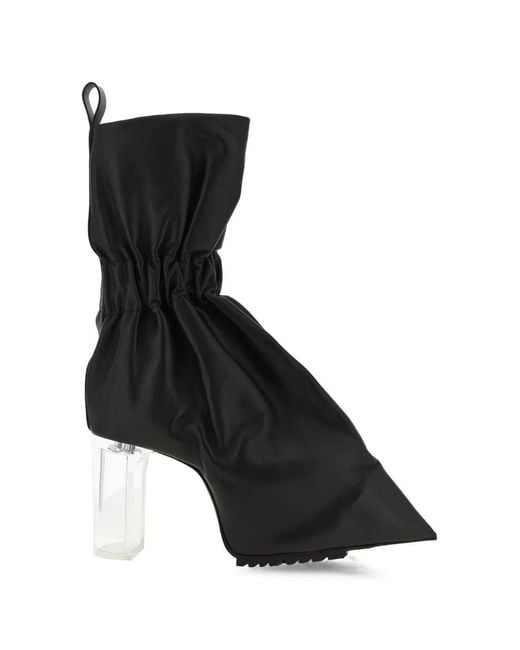 Rick Owens Black Pull On Cuffed Taquito Ankle Boots