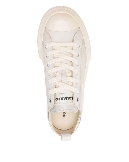 DSquared² Leather platform trainers in White für Herren