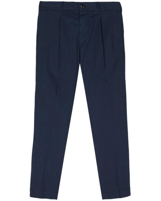 Dell'Oglio Blue Mid-Rise Tapered Chinos for men