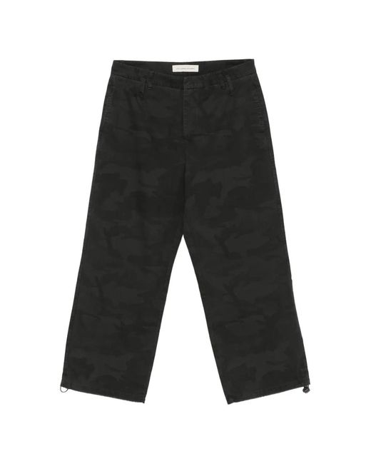 Stay Human On Earth Black Camouflage-Pattern Trousers for men
