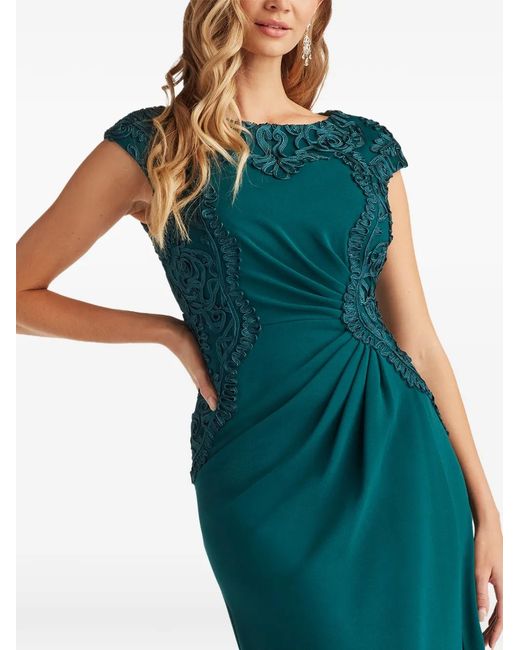 Tadashi Shoji Green Johari Embroidered Maxi Dress