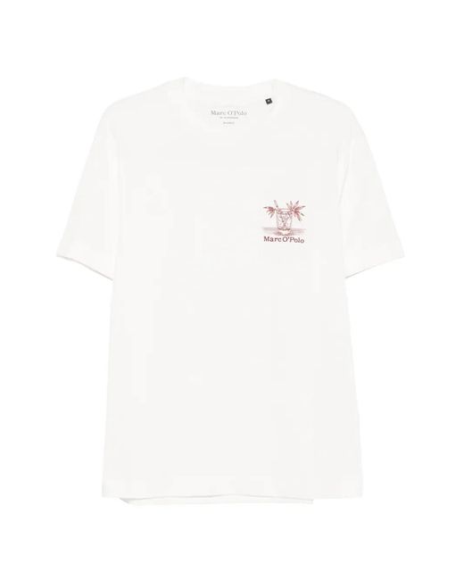 Marc O' Polo White Logo-Embroidered T-Shirt for men