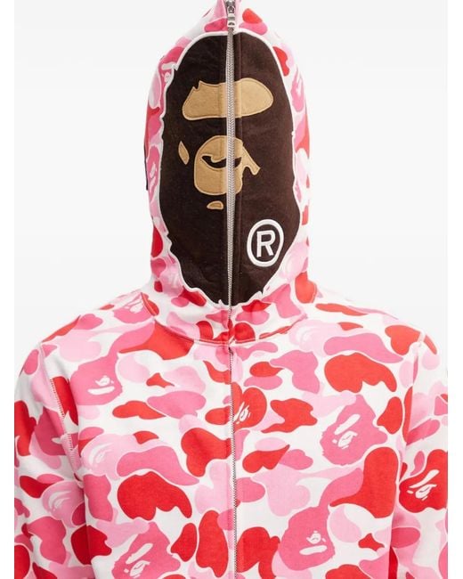 A Bathing Ape Red Abc Camo 2Nd Camouflage-Print Hoodie for men