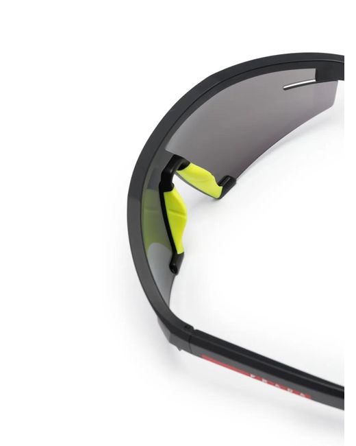Prada Blue Linea Rossa Shield-Frame Sunglasses for men