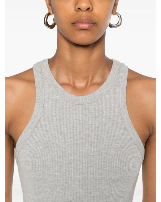 Agolde Geribbelde Tanktop in het White