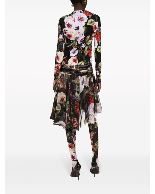 Cárdigan con estampado floral Dolce & Gabbana de color Black