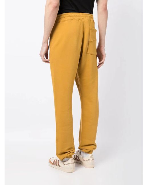Rhude Yellow Embroidered-Logo Drawstring Track Pants for men