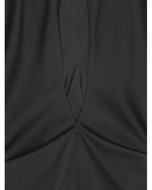 Remain Black Gathered-Shoulder Midi Dress