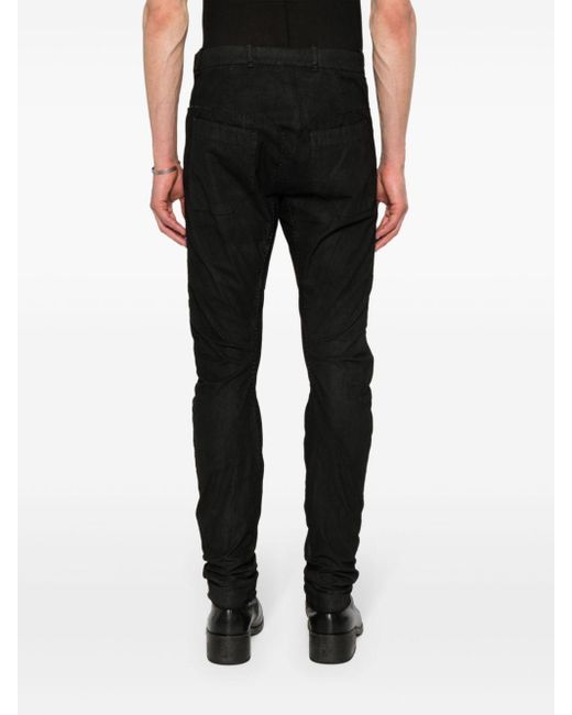 Masnada Black Ripstop Tapered Trousers for men