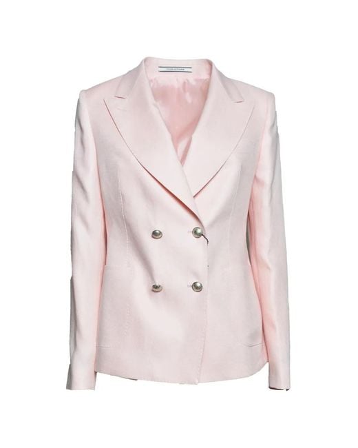 Tagliatore Pink Double-Breasted Blazer
