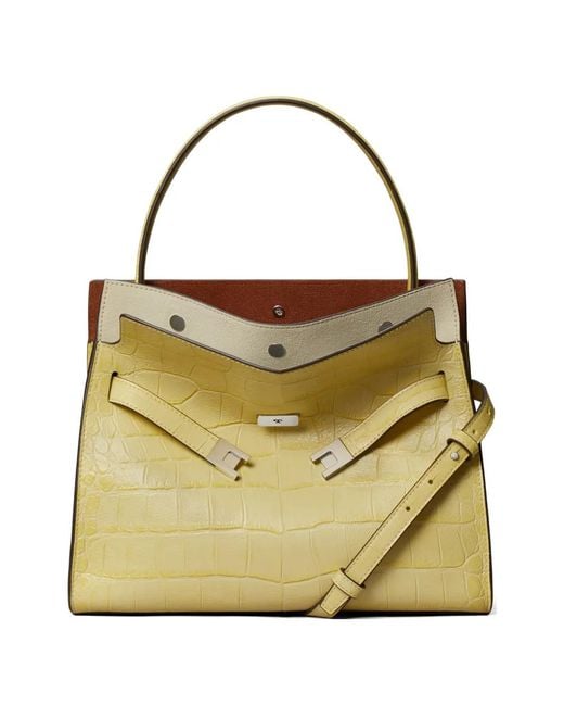 Tory Burch Metallic Small Lee Radziwill Embossed Double Bag
