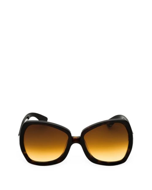 Tom Ford Brown Oversized Geometric-Frame Sunglasses