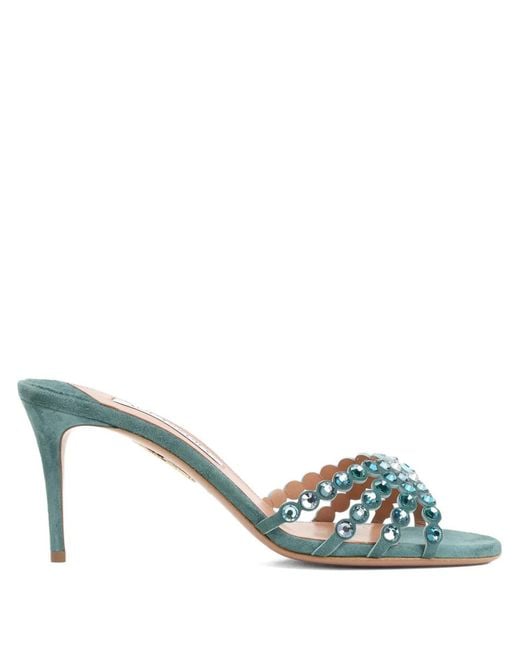 Aquazzura Metallic 75mm Tequila Mules