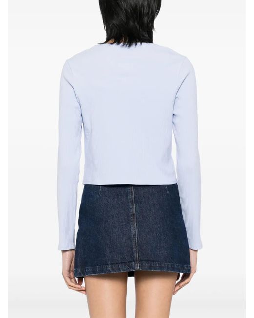Chocoolate White Logo-Embroidered Top