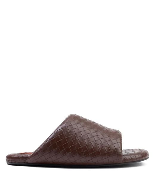 Simon Miller Brown Woven-Design Bubble Slides