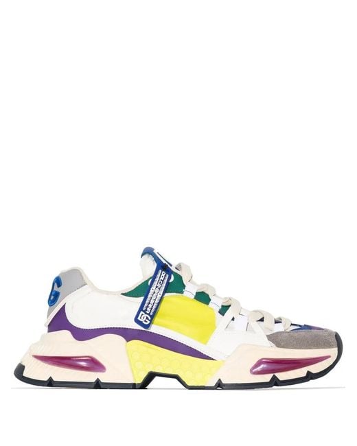 Dolce & Gabbana White Air Master Panelled Low-Top Sneakers