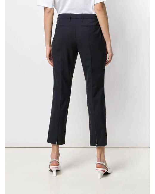 Prada Blue Cropped Tailored Trousers