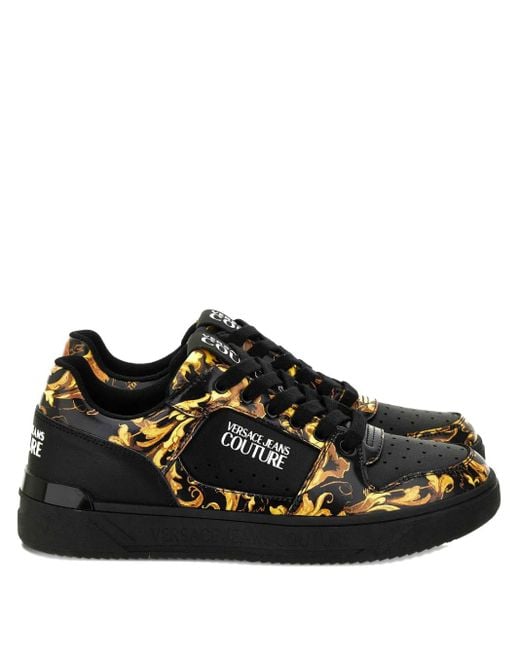 Versace Jeans Couture Sneakers mit Barocco-Print in Black für Herren