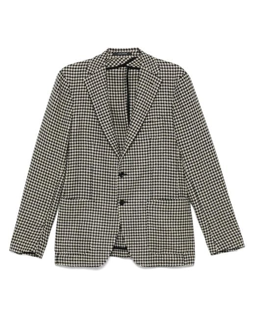 メンズ Tagliatore ハウンドトゥース ジャケット Gray
