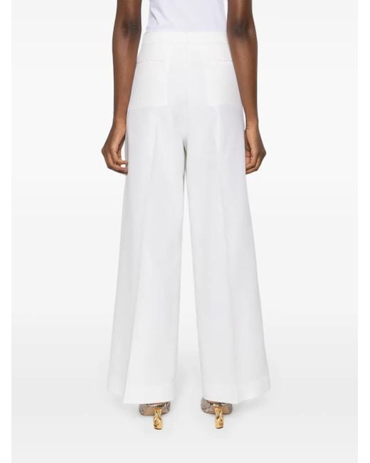 Fabiana Filippi White High-Waist Wide-Leg Trousers