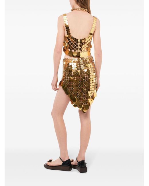 Rabanne Metallic Sequinned Cropped Top