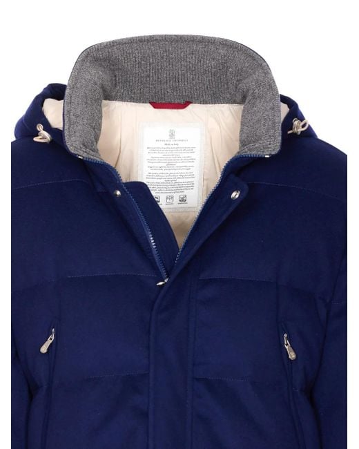 メンズ Brunello Cucinelli パデッドジャケット Blue