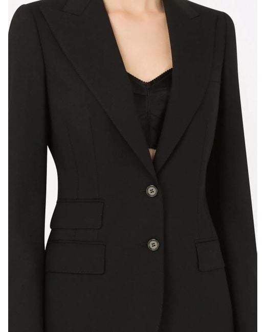 Dolce & Gabbana ドルチェ&ガッバーナ ピークドラペル シングルジャケット Black