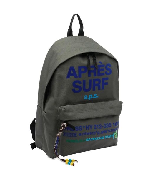 APRÈS SURF Blue Logo-Print Backpack for men