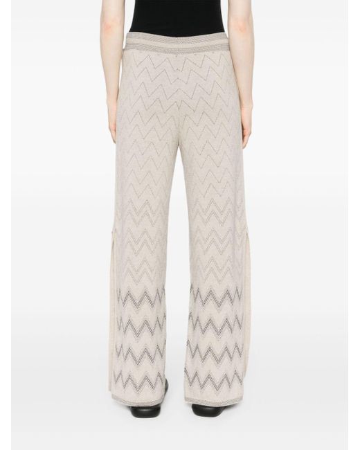 Missoni White Straight-leg Knitted Trousers