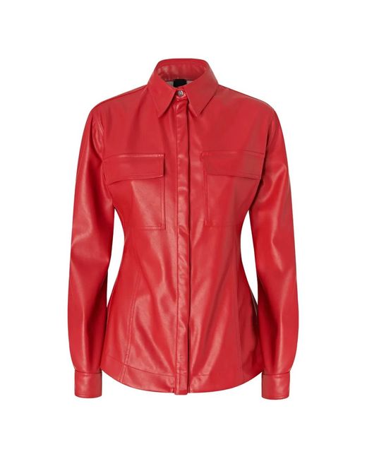 Pinko Red Flap-Pocket Shirt