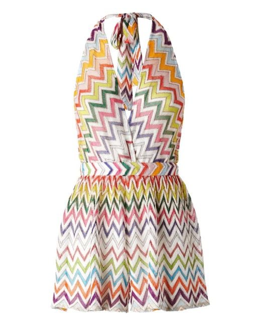 Missoni White Zigzag-Pattern Playsuit