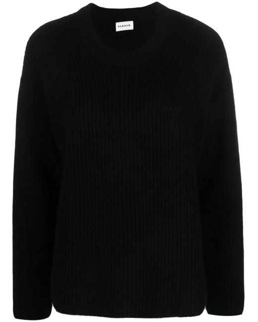 P.A.R.O.S.H. リブニット カシミアセーター Black