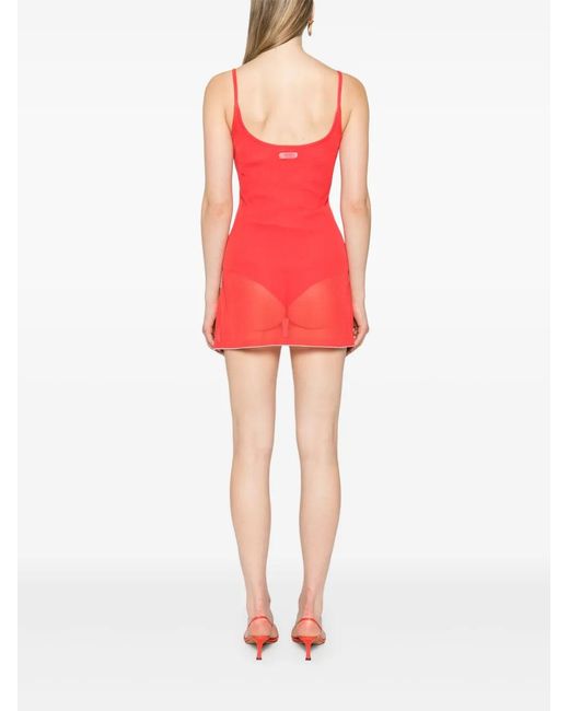 Jacquemus Red La Robe Maille Minidress