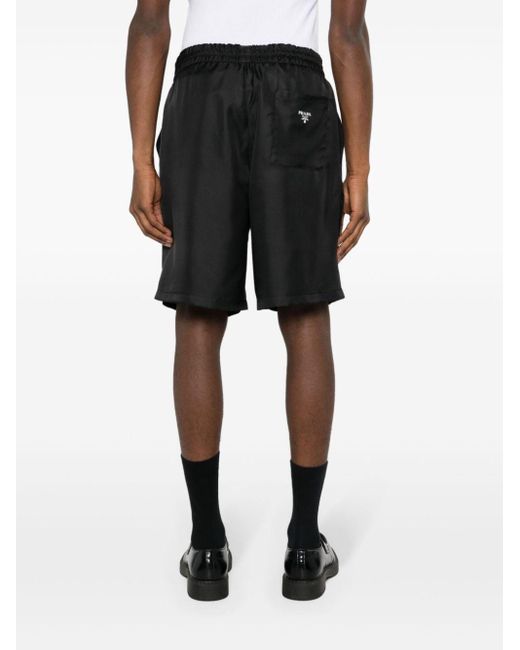 Prada Black Logo-print Shorts for men