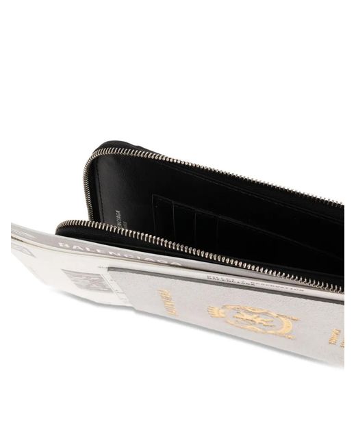 Balenciaga White Étui Pour Smartphone En Cuir À Motif Passeport for men
