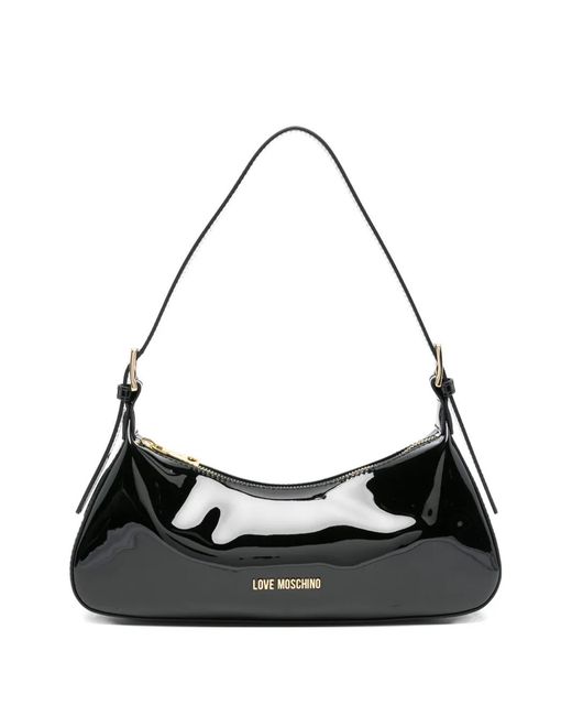Love Moschino Black Logo-Detail Shoulder Bag