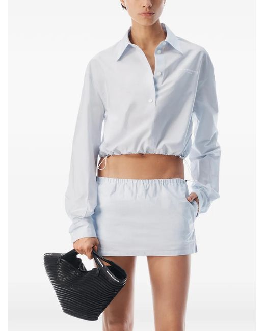 Alexander Wang White Striped Mini Skort