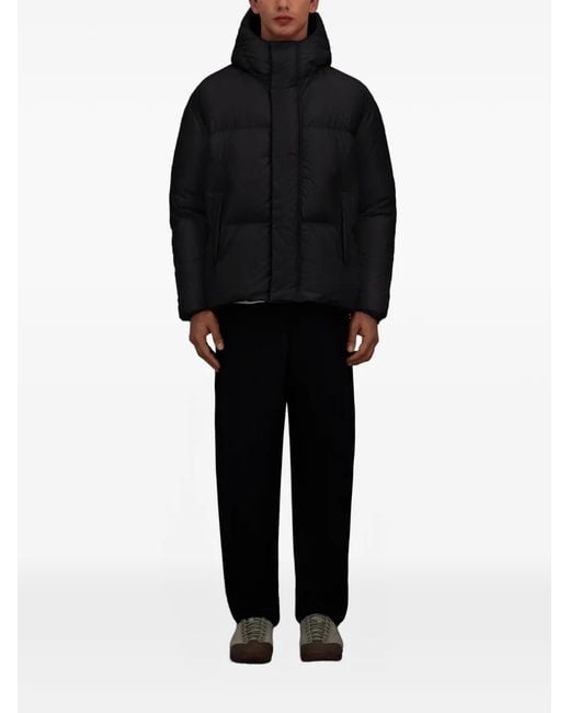 Laminar Black Hooded Padded Jacket for men
