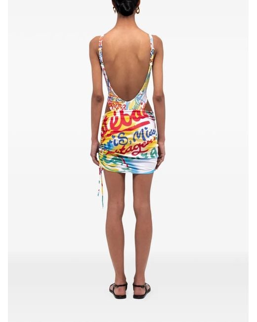 Donde Esteban Blue Bazurto Mini Skirt